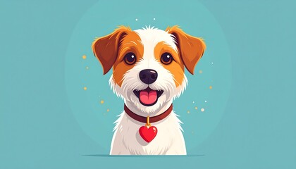 Cute dog portrait with a heart