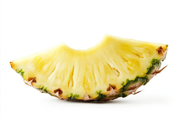 Pineapple slice isolated on white background, fresh tropical fruit, juicy and vibrant, healthy snack, summer concept