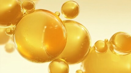 Golden Bubbles Suspended in a Soft, Warm Light