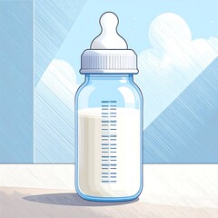 Baby bottle illustration
