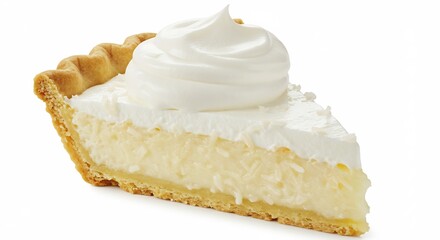 Romige kokos taartpunt zacht verlicht heerlijke topping. AI Generated