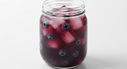 Verfrissende blauwe bessen drank helder belicht. AI Generated