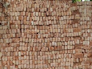 Stacked Construction Bricks in a Neat Pile at Site