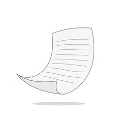 Blank paper sheet floating in the air