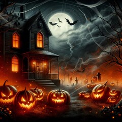 halloween background with pumpkin