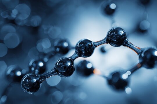 Molecular structure in blue tones