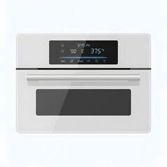 Fototapeta premium Flat Minimalist Smart Kitchen Oven Vector Illustration with Digital Touch Panel