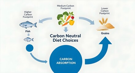 Naklejka premium Carbon Footprint Choices A Guide to Carbon Neutral Diet Options