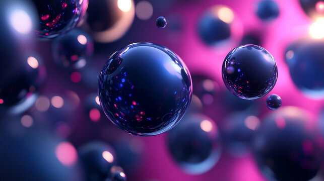Abstract Macro of Glowing Colorful Bubbles or Cells