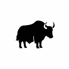 Silhouette of a Yak a Bovine Animal from the Himalayas.
