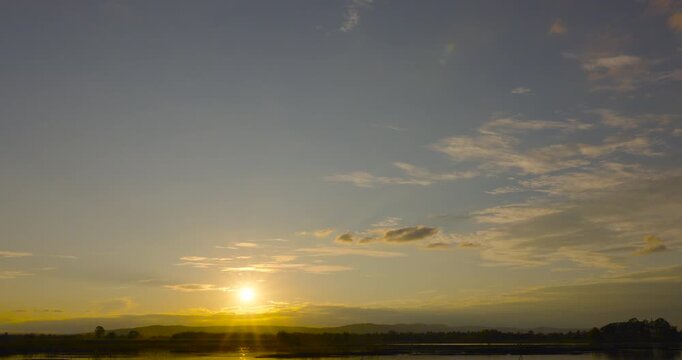 Timelapse video sky sunset over mountain sky horizon