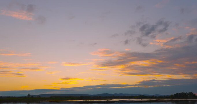 Timelapse video sky sunset over mountain sky horizon