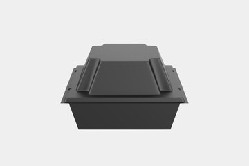  Plastic Food Box Mockup isolated on White Background. 3d illustration