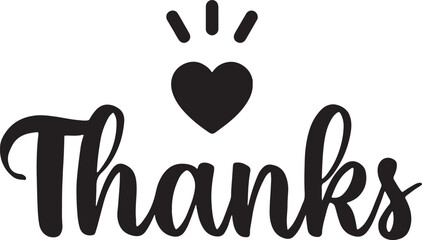thanks, thank you, gratitude, appreciation, heart, love, emotion, message, text, typography, handwritten, script, font, black, white, icon, symbol, graphic, design, illustration, celebration, greeting
