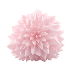 Soft pink geometric polygonal origami flower isolated on a white background, delicate and abstract