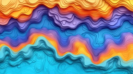 Fototapeta premium Abstract colorful waves background pattern for digital wallpaper or graphic design projects in vibrant hues and smooth gradients