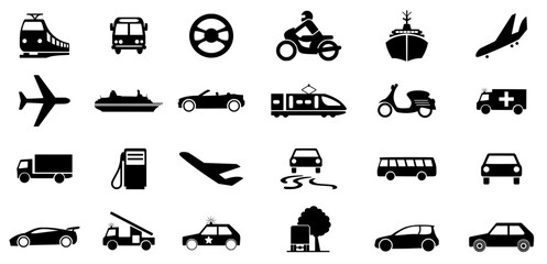 transportation icons set. vector