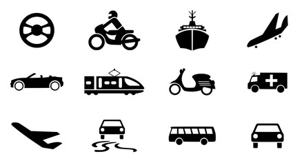 transportation icons set. png