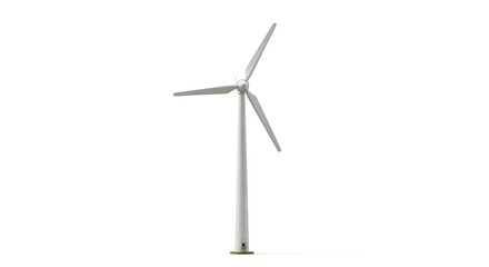 Fototapeta premium Wind turbine w3 blades set against a blank background