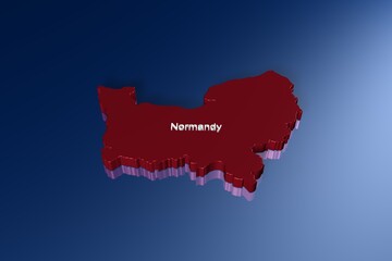 Fototapeta premium Normandy state or province of France in 3D illustration 2