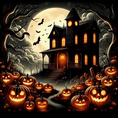 halloween background with pumpkin