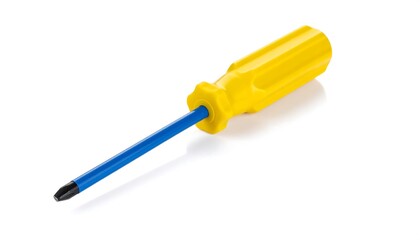 Yellow and blue screwdriver