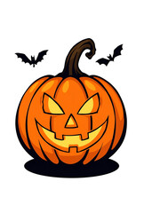 halloween pumpkin on a white