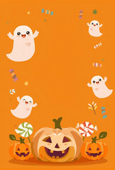 halloween background with pumpkins