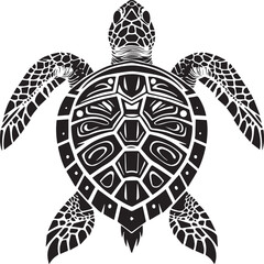Black turtle silhouette illustration isolated on white background vector