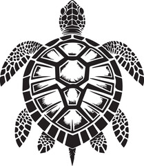 Black turtle silhouette illustration isolated on white background vector