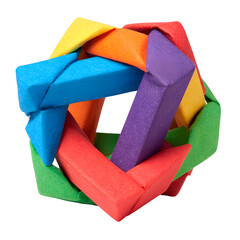 Colorful Origami Geometric Star Lattice A 3D Puzzle