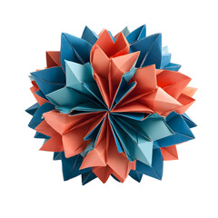 Colorful Origami Geometric Star Shape Isolated on White Background