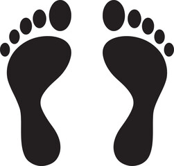 footprint, foot, step, walk, track, path, human, silhouette, icon, symbol, black, graphic, design, illustration, simple, clean, isolated, white background, journey, movement, direction, bare feet, sol