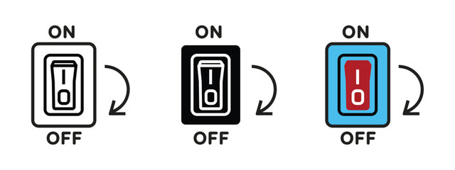Light on off electric switch icon vector. control, energy, or system status symbol. vector illustration.