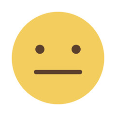Fototapeta premium 無表情のシンプルなアイコン（黄色）