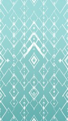 Light teal background with repeating white geometric patterns of rhombuses and lines