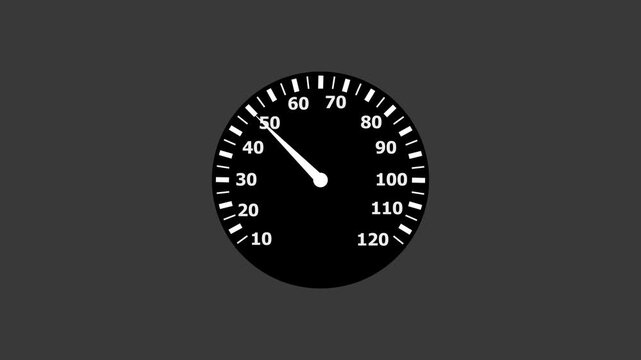 Car digital speedometer animation. Abstract motorcycle speedometer display or automobile odometer neon bright red color animation 4k video.