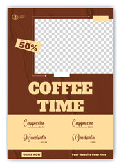 Coffee shop drink menu promotion Flyer or poster template design