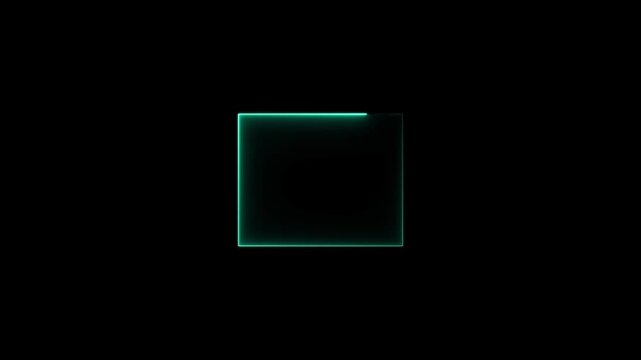 Abstract squre shape neon bright line animation 4k video.