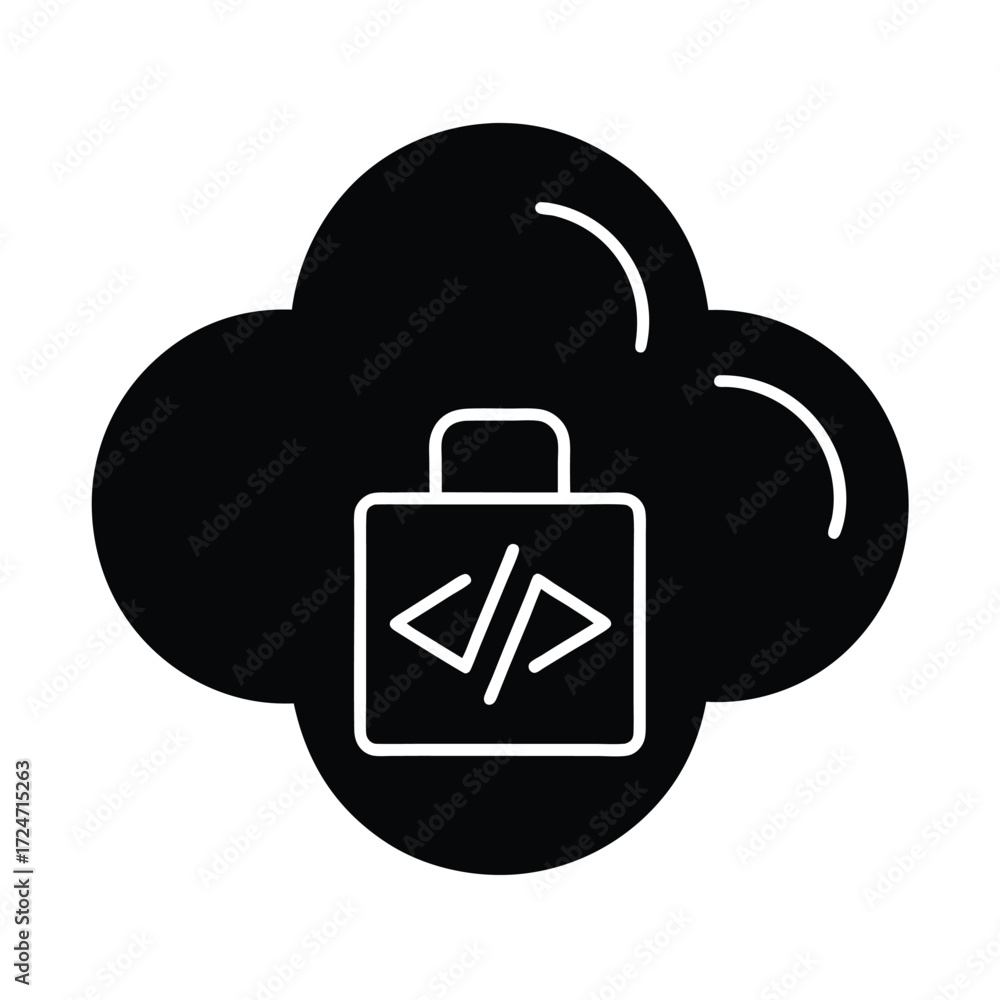 Wall mural cloud coding icon over developer background