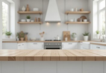 Showcase Your Design  Light   Airy Kitchen Scene with Natural Wood Focus