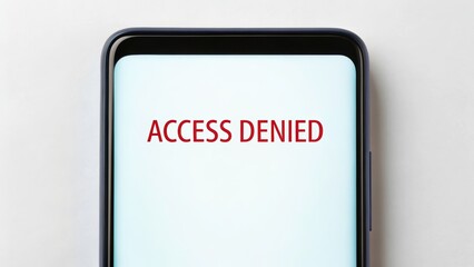 Access denied message on smartphone screen symbolizes social media ban and restricted access