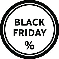 Black friday sale discount percentage icon circular graphic promotion vector
