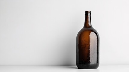 Amber glass bottle against a white background