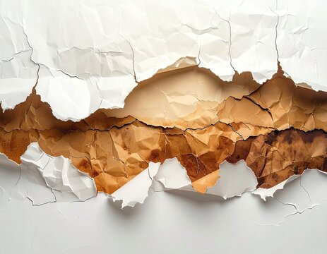 Ripped paper, layers of aged and fresh
