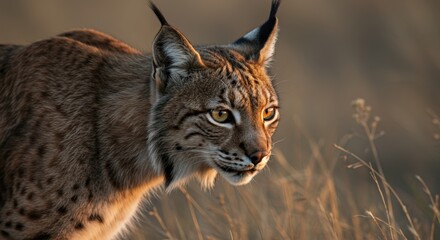 Obraz premium Wild lynx in natural setting