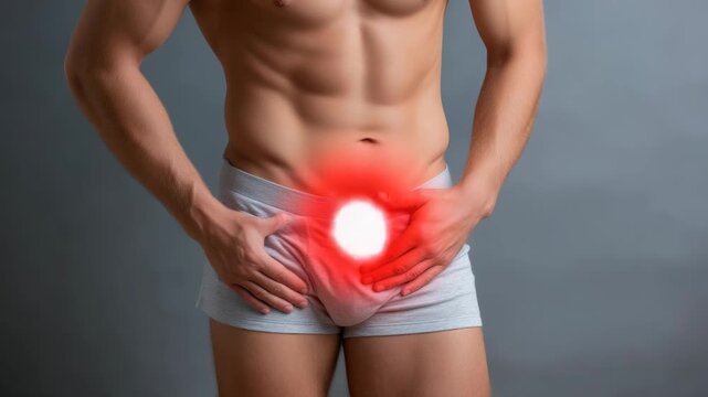 Silent challenge: male confronts prostate enlargement, urinary inflammation, genital contamination, bacterial invasion, persistent ache, medical condition, masculine disorder, internal distress,