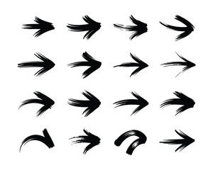 Obraz premium Set of 15 stylized black arrow illustrations vector graphics for design projects vector