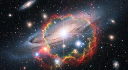 Cosmic Tapestry: A Dazzling Display of Galaxies and Nebulae Interwoven in Space Time