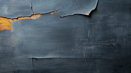 Naklejka premium Textured Background with Peeling Paint and Cracks, Dark Surface with Orange Accents for Design Projects